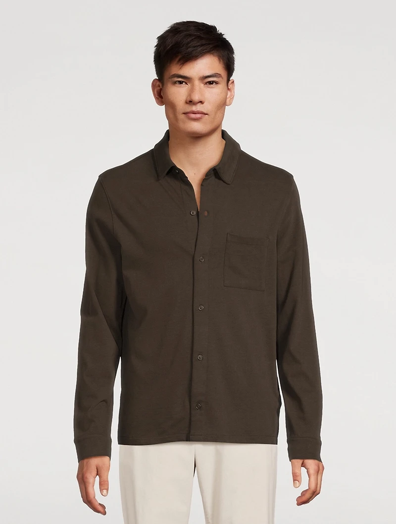 Suede Jersey Long-Sleeve Shirt