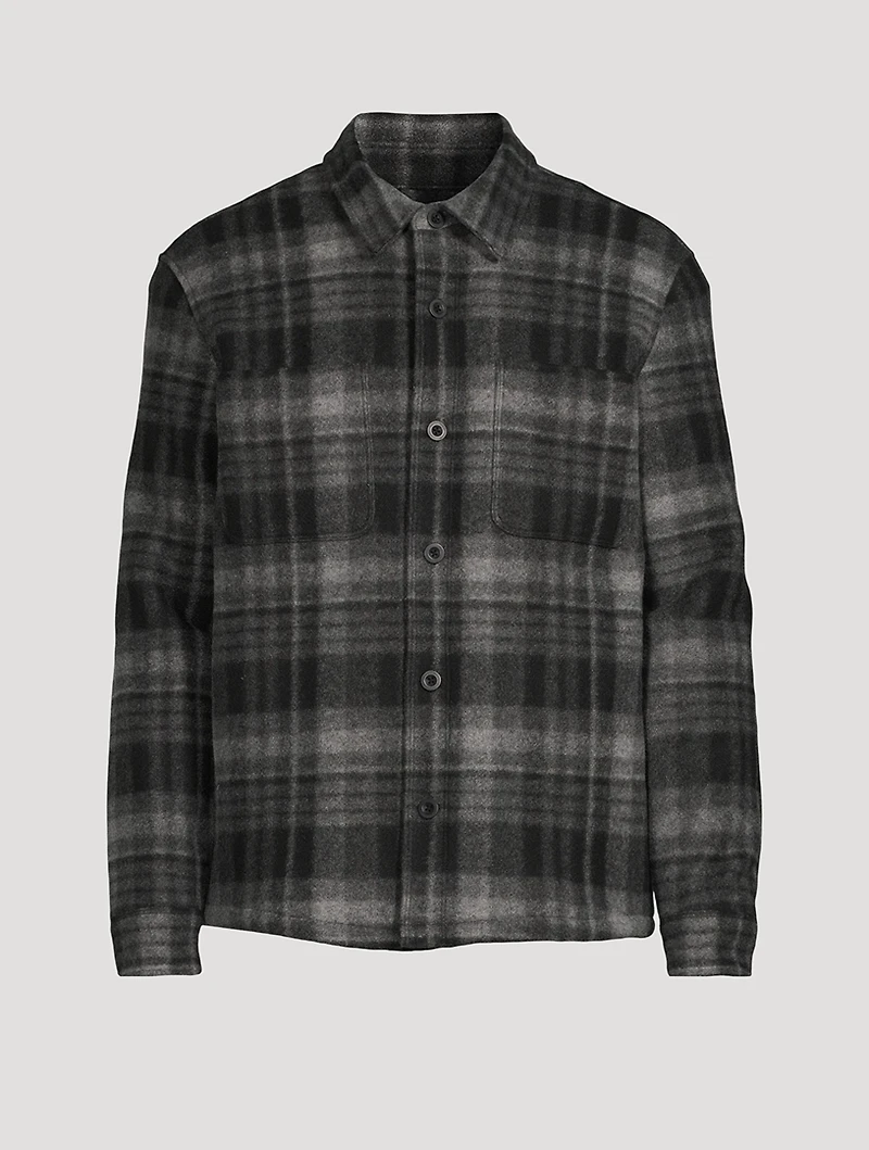Plaid Sherpa-Lined Shirt Jacket