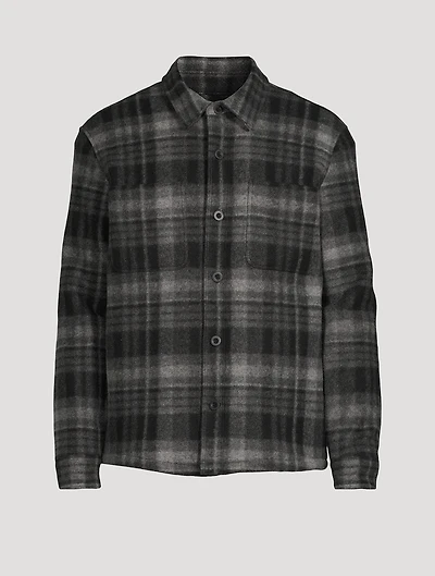 Plaid Sherpa-Lined Shirt Jacket
