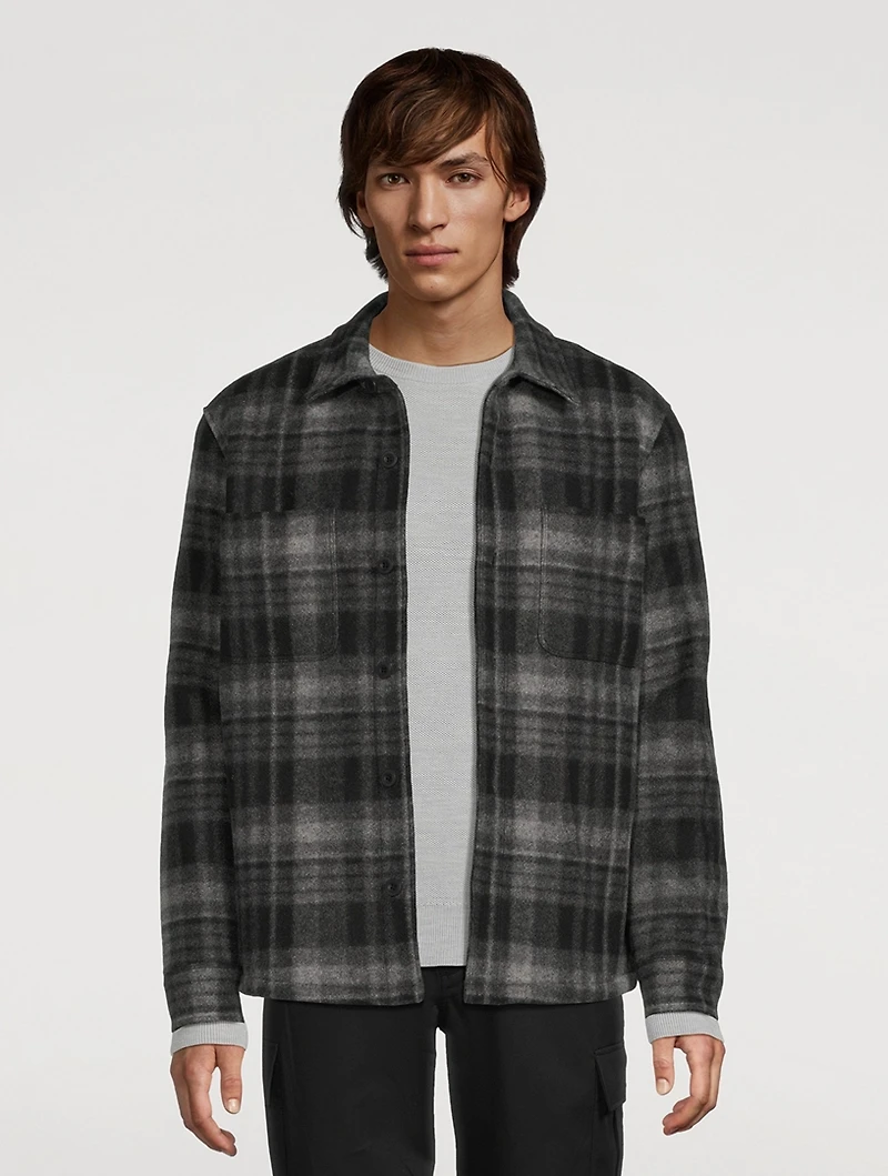 Plaid Sherpa-Lined Shirt Jacket