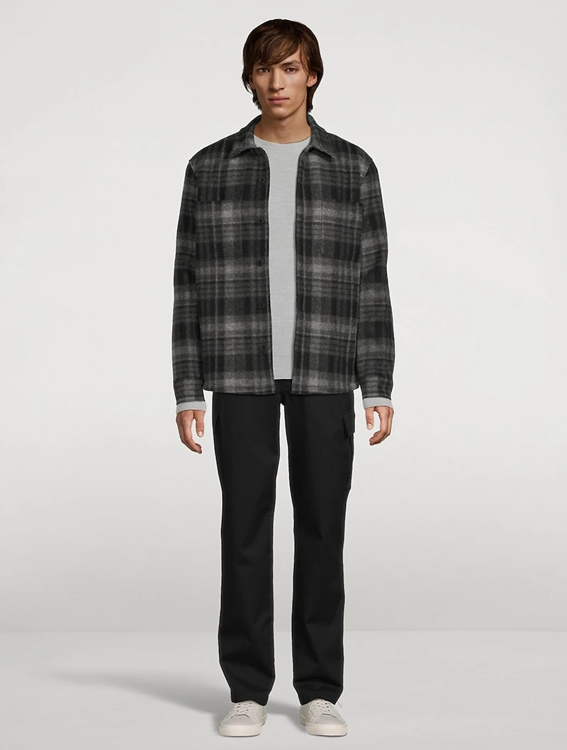 Plaid Sherpa-Lined Shirt Jacket
