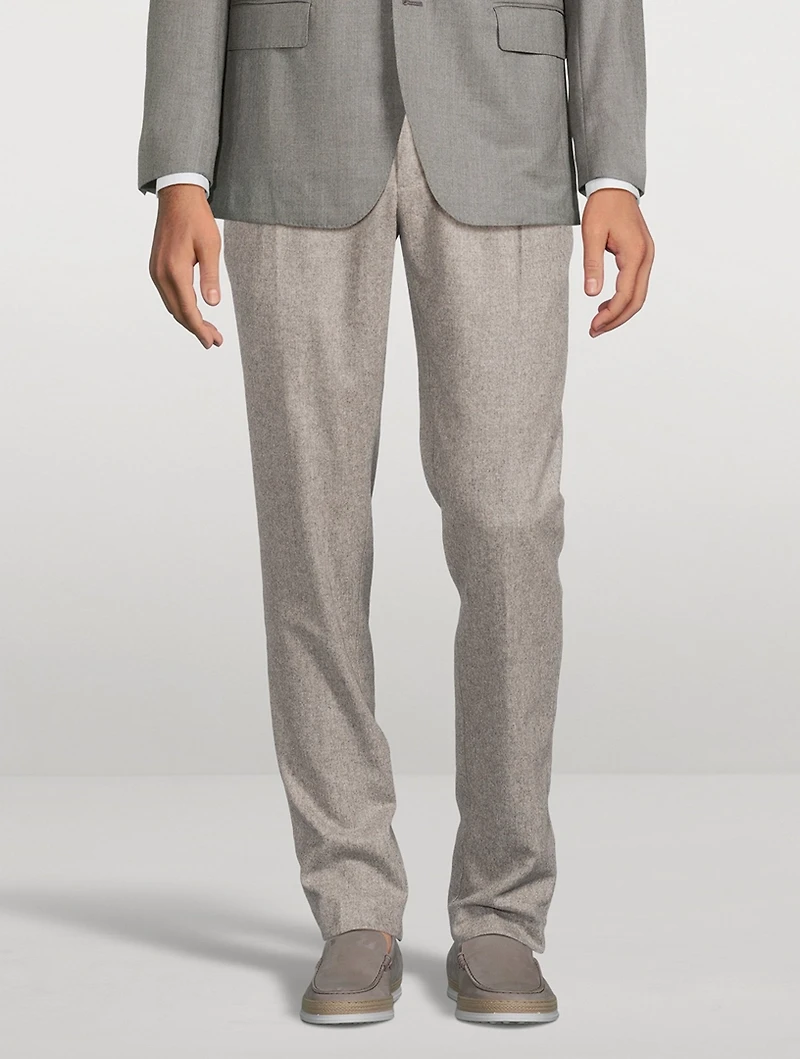 Wool Flannel Tailored Trousers