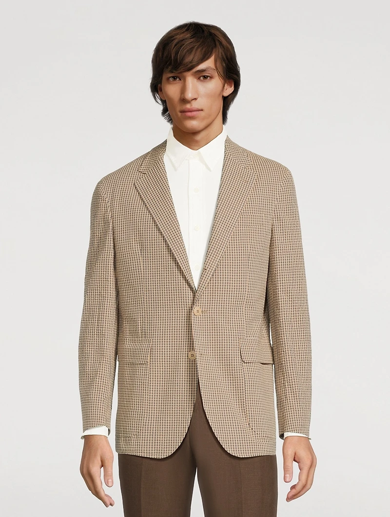 Soft Tailored Seersucker Sport Coat