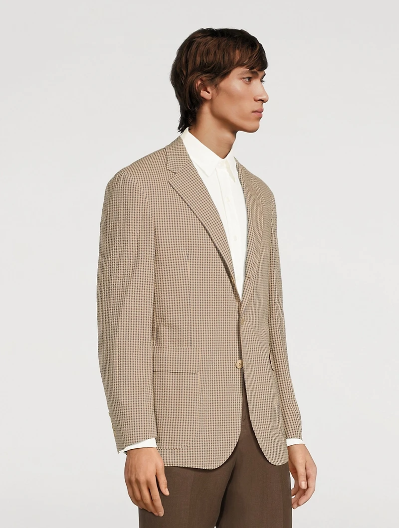 Soft Tailored Seersucker Sport Coat