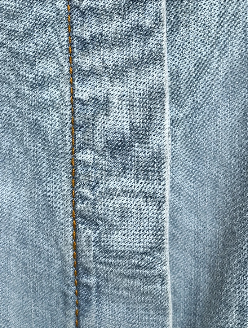 Collarless Denim Shirt