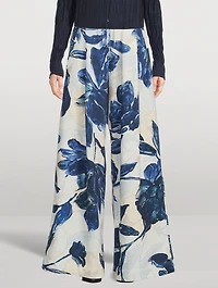 Printed Wide-Leg Sweatpants