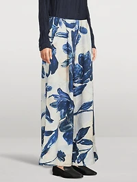 Printed Wide-Leg Sweatpants