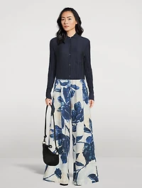 Printed Wide-Leg Sweatpants