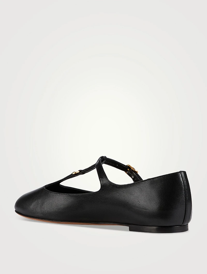 Marcie Leather Mary Jane Ballet Flats