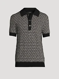 Monogram Wool And Linen Polo Shirt