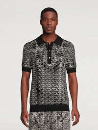 Monogram Wool And Linen Polo Shirt
