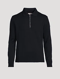 Wool Quarter-Zip Polo Sweater
