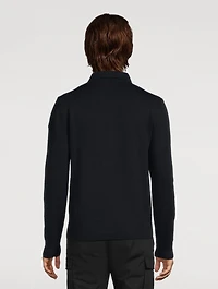 Wool Quarter-Zip Polo Sweater