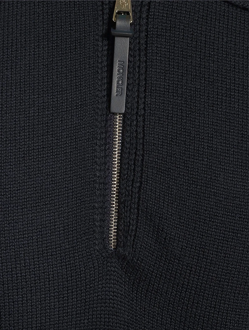 Wool Quarter-Zip Polo Sweater