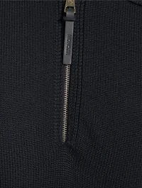 Wool Quarter-Zip Polo Sweater