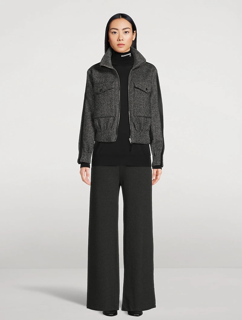 Patty Herringbone Bomber Jacket