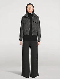 Patty Herringbone Bomber Jacket