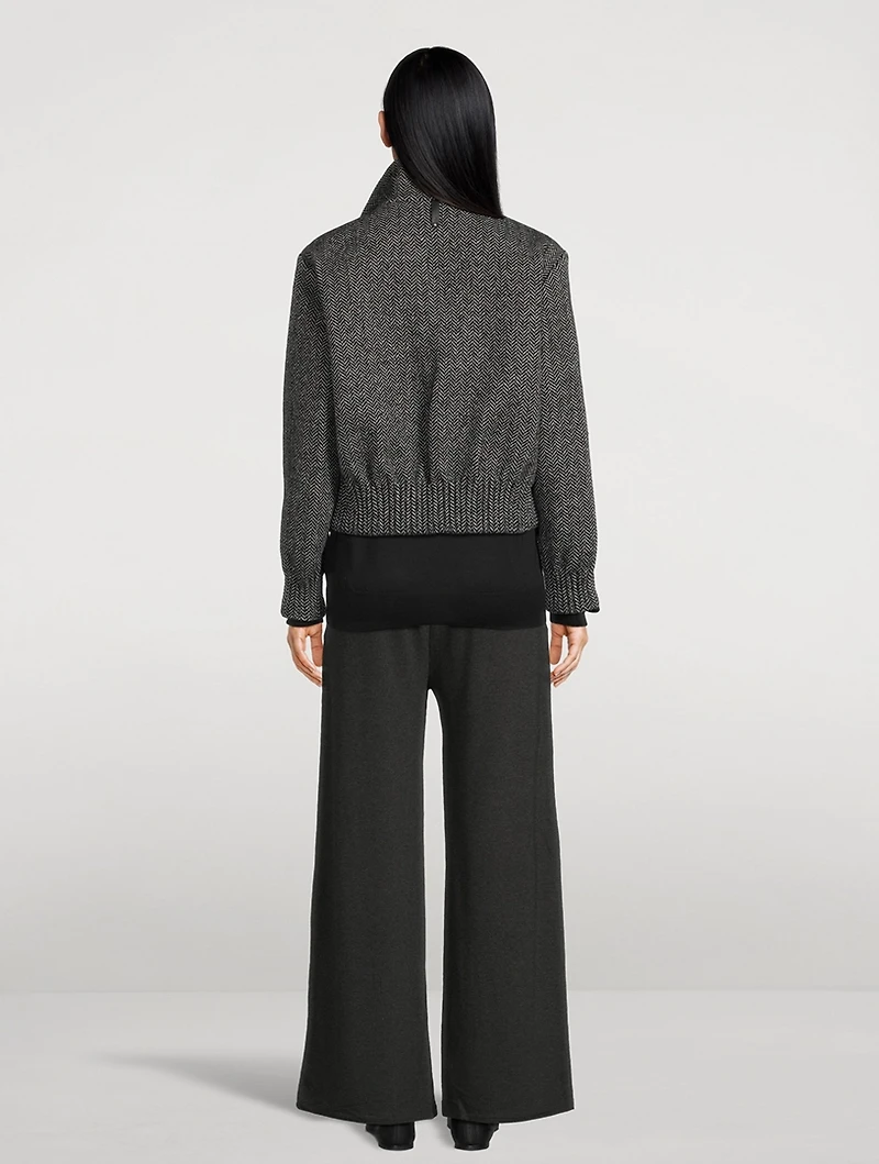 Patty Herringbone Bomber Jacket