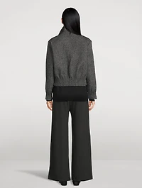 Patty Herringbone Bomber Jacket