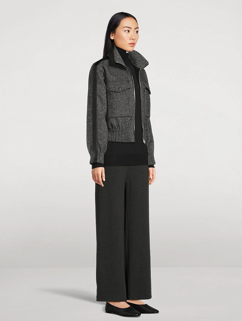 Patty Herringbone Bomber Jacket