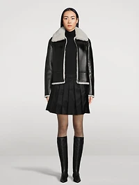 Betty Reversible Leather And Shearling Moto Jacket
