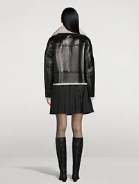 Betty Reversible Leather And Shearling Moto Jacket