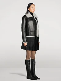 Betty Reversible Leather And Shearling Moto Jacket