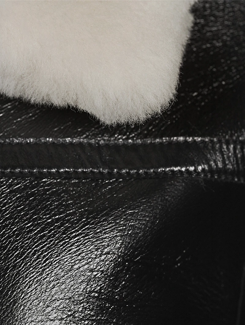Betty Reversible Leather And Shearling Moto Jacket