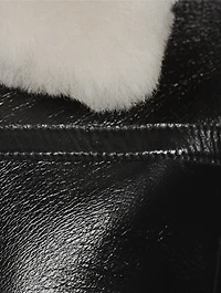 Betty Reversible Leather And Shearling Moto Jacket