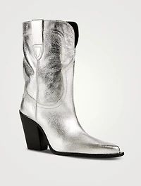 Helga Metallic Leather Western Boots