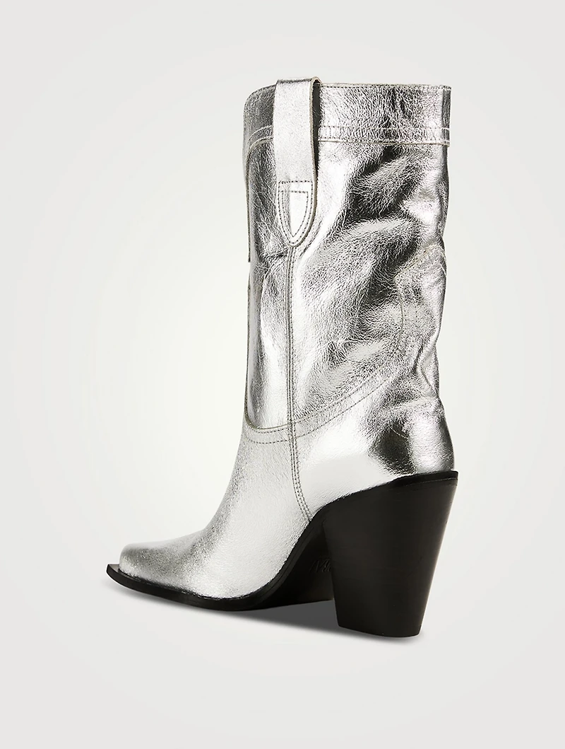 Helga Metallic Leather Western Boots