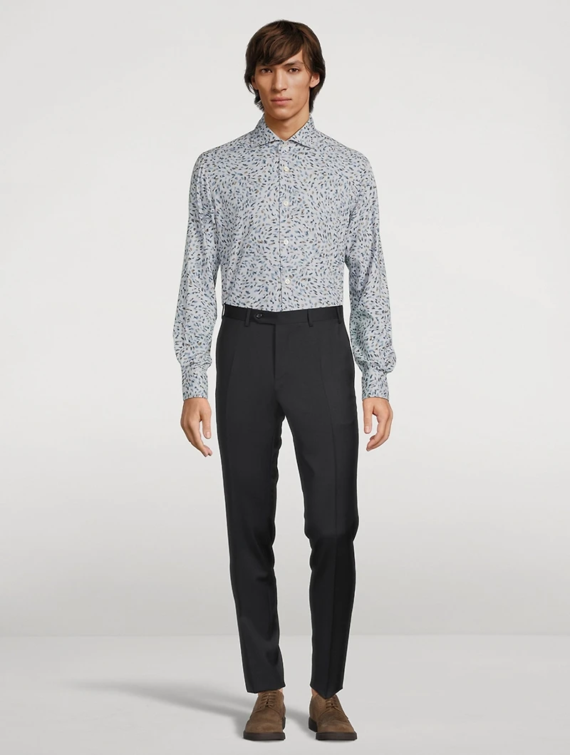 Cotton Sport Shirt Feather Print
