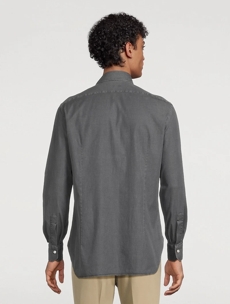 Stretch Cotton Long-Sleeve Shirt