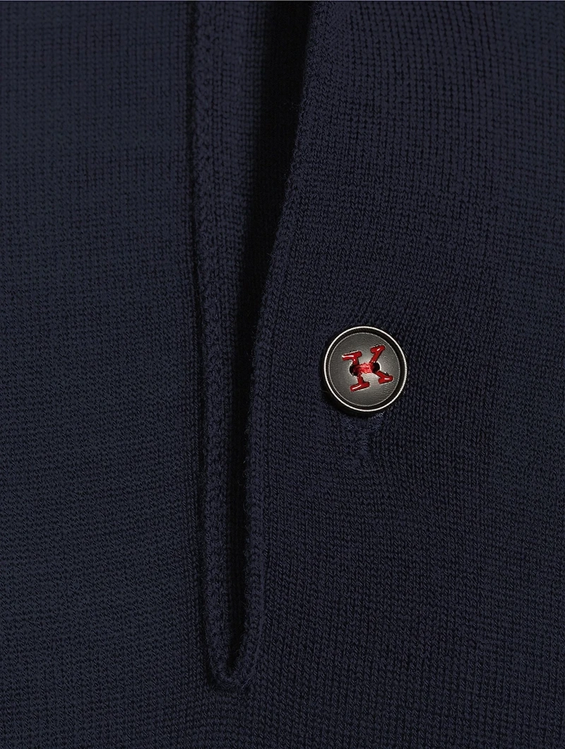 Wool Long-Sleeve Polo