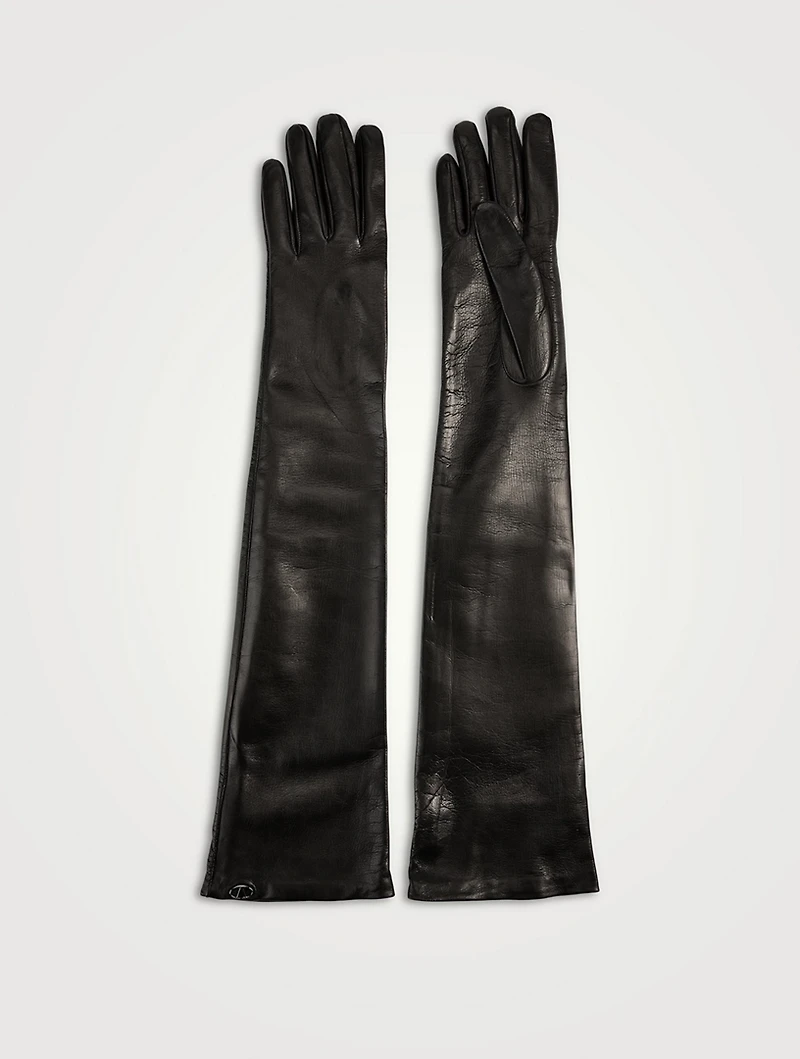 VLogo Leather Opera Gloves
