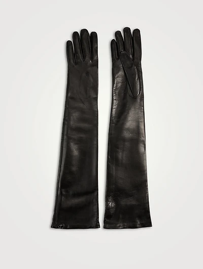 VLogo Leather Opera Gloves
