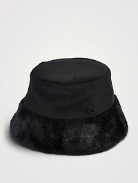 Faux Fur Brim Bucket Hat