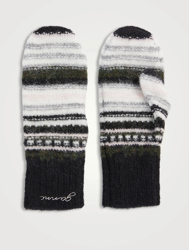 Striped Soft Wool Mittens