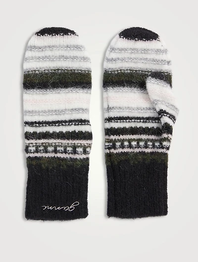Striped Soft Wool Mittens