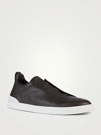 Triple Stitch Leather Sneakers