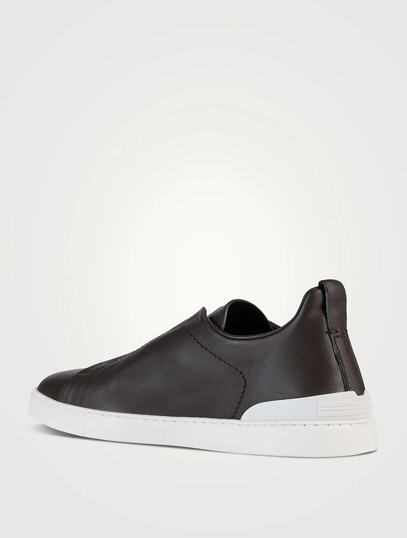 Triple Stitch Leather Sneakers