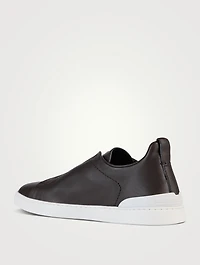 Triple Stitch Leather Sneakers