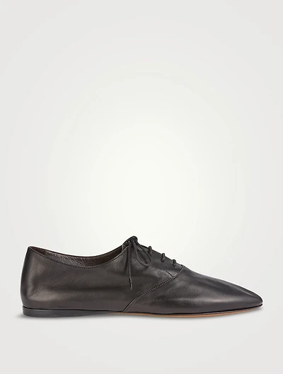 Awar Leather Lace-Up Flats