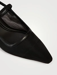 Venice Mesh And Leather Slingback Pumps