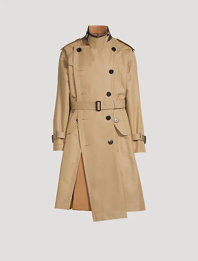 Cotton Gabardine x Wool Melton Coat