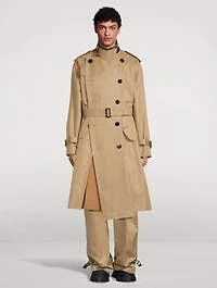Cotton Gabardine x Wool Melton Coat