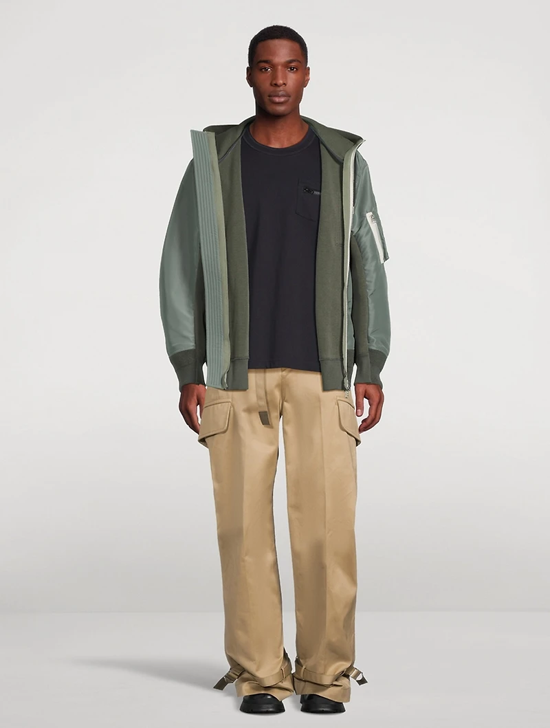 Nylon Twill x Sponge Sweat Hoodie