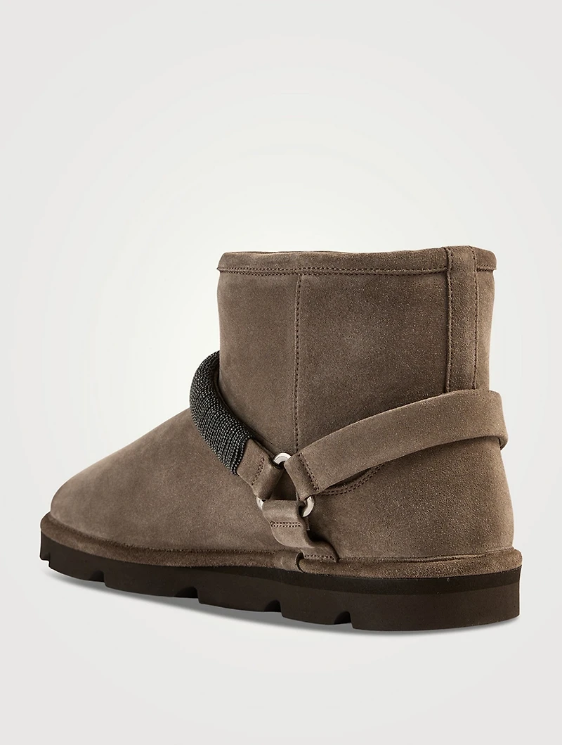 Shearling-Lined Suede Ankle Boots