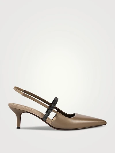 City Leather Slingback Pumps