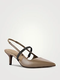 City Leather Slingback Pumps